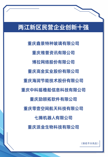 兩江新區(qū)發(fā)布民營(yíng)企業(yè)三個(gè)“十強(qiáng)”榜單！這些企業(yè)上榜 重慶軟件開發(fā)顯實(shí)力